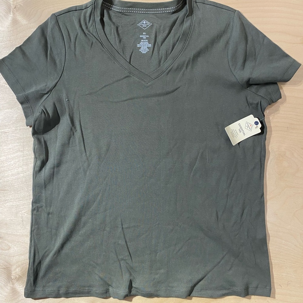 St. John's Bay Olive Short Sleeve Tee XL (QK)